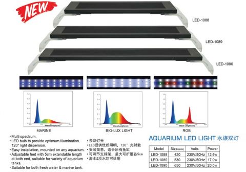 Светильник DOPHIN LED-1089 RGB (45 - 53 см.), 17 W, 18 white+9 red+12 blue